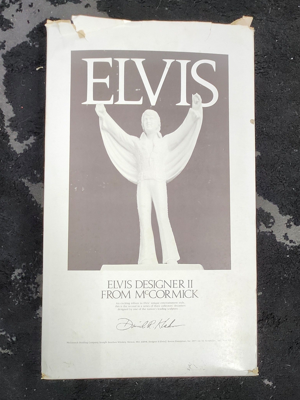 VTG 1982 Elvis Presley McCormick Designer II Decanter Music Box NIB/COA
